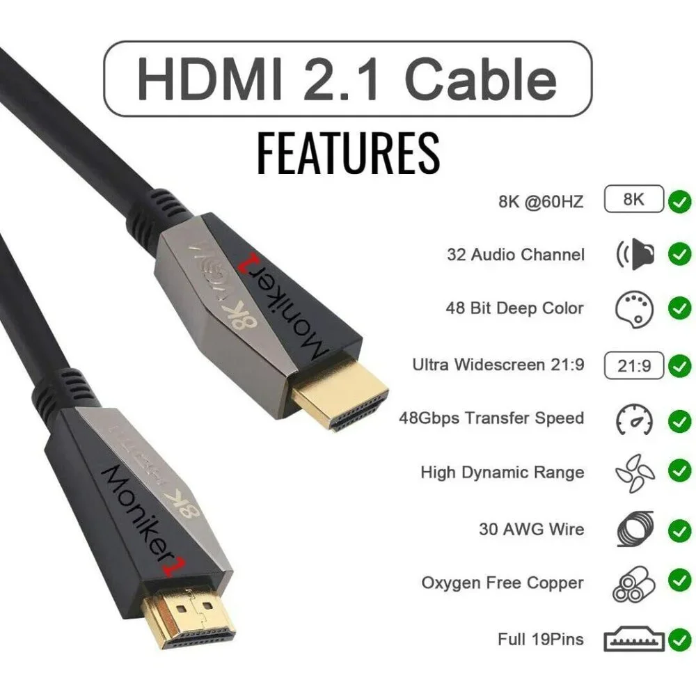 HDMI SUPER 2.1V Bandwidth 48Gbps Ethernet 3D HDCP 2.2 HDR 4K HDMI CABLE